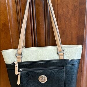 Elegant Black and Cream Tote Bag